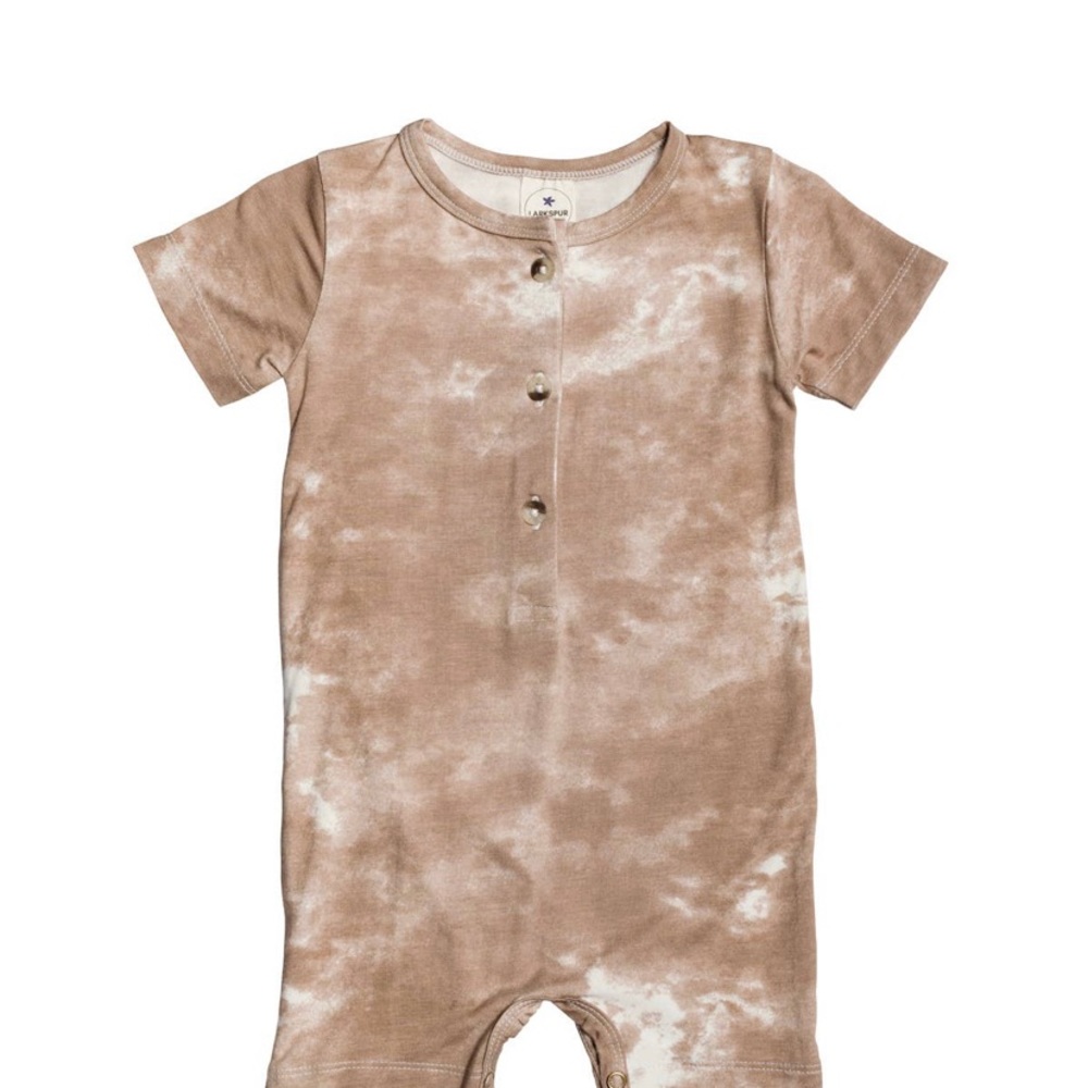 Tan tie dye romper